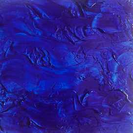 Acrylique bleu outremer – “Brins de Mer” – Format 20×20 cm. Effet de vague et reliefs lumineux. Détail de la matière