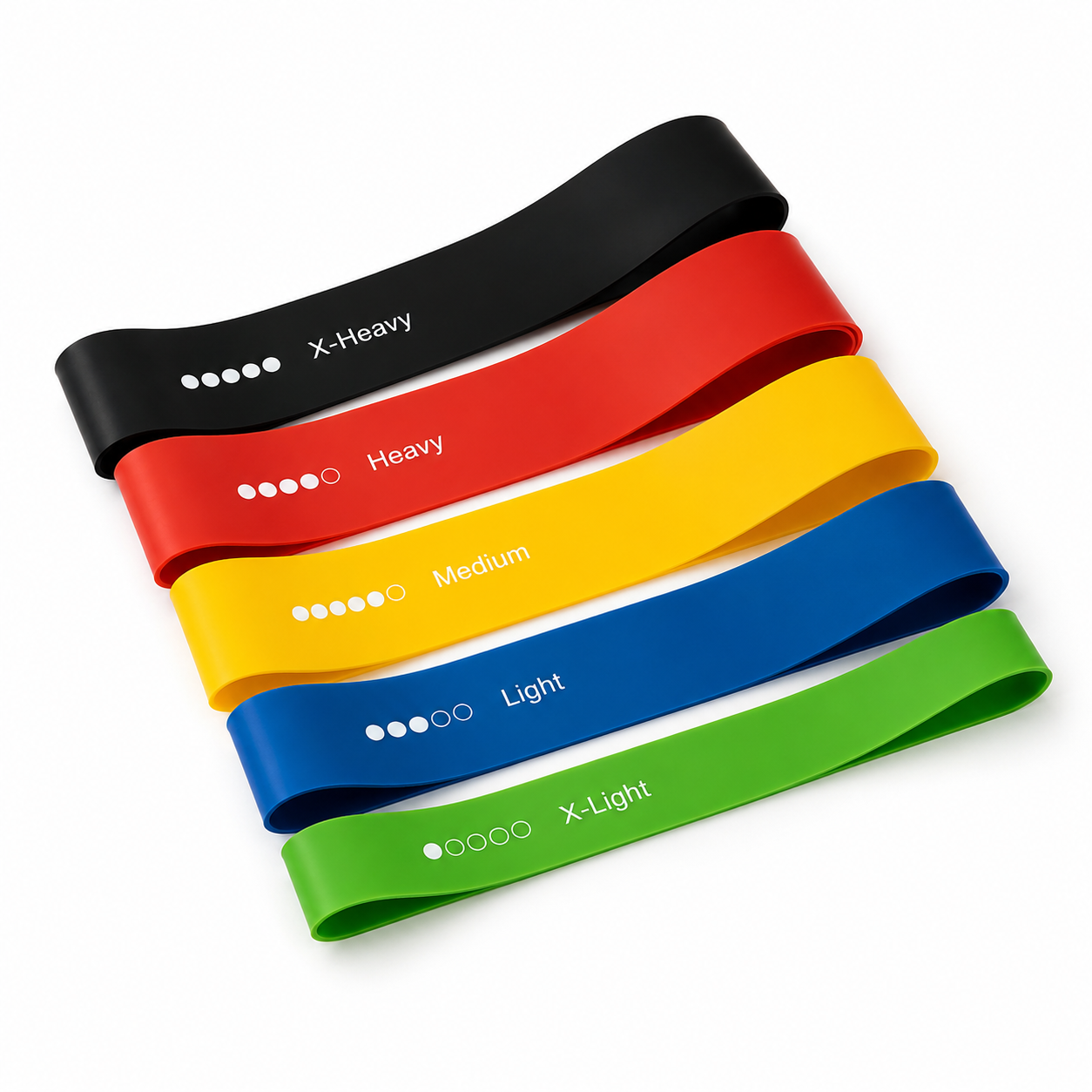 Kit de 5 Mini Faixas Elásticas Ideal p/ Exercício/Academia/Treino/Funcional/Mo