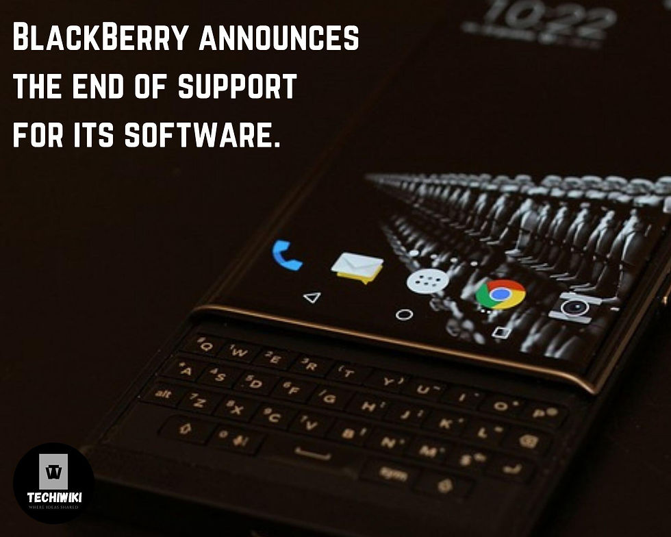 BlackBerry announces the end of support for its software.
