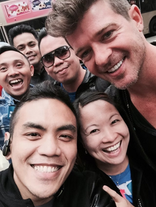 Toronto Filipino-Canadian live band The AC Project's singer Clyde with Robin Thicke
