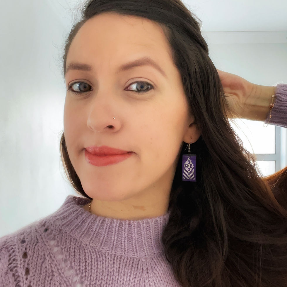 Thumbnail: Cane Purple earrings 