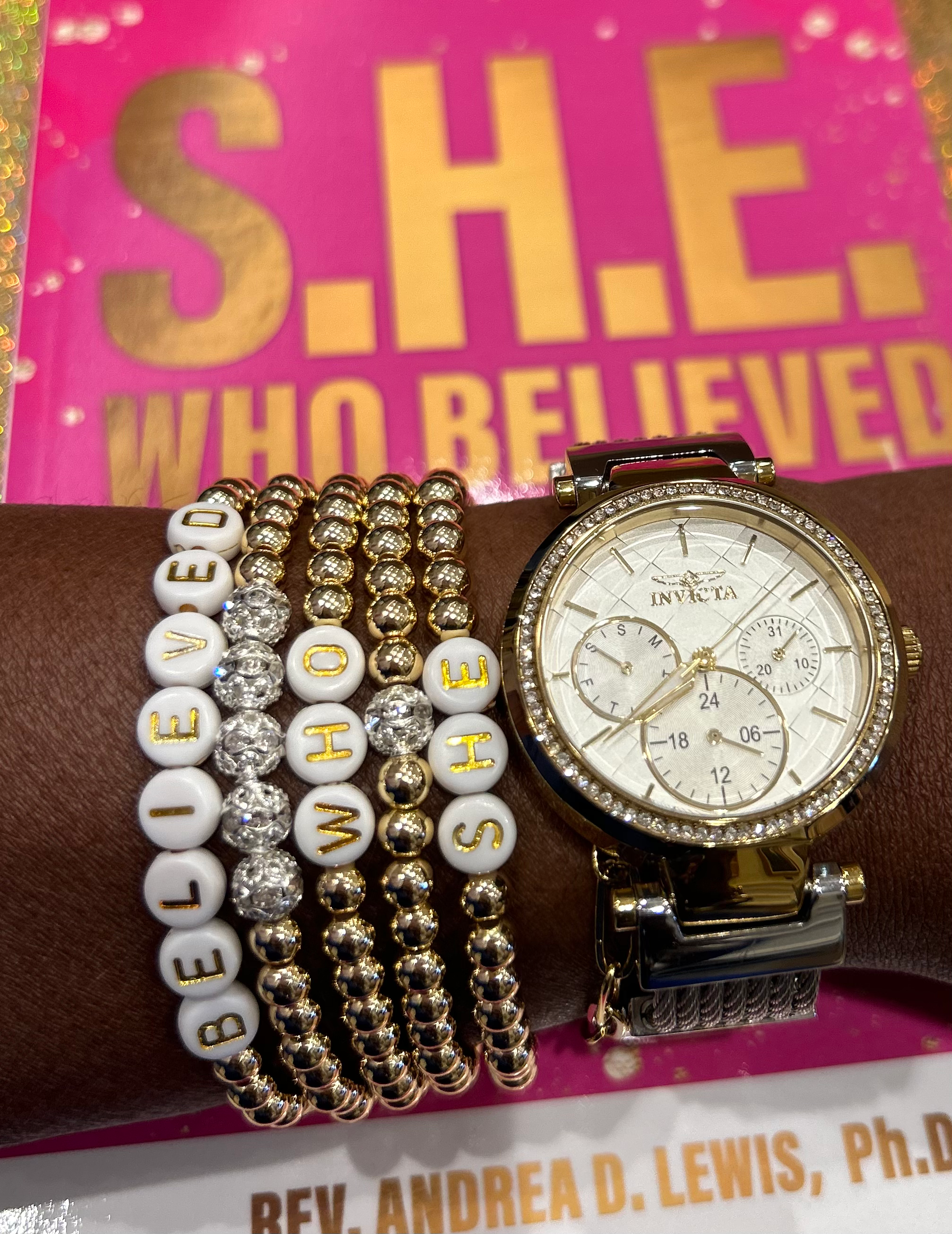 S.H.E. Who Believed bracelet stack