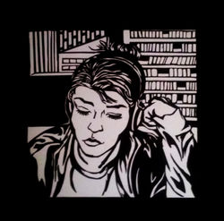 Study(Black paper on white matboard)