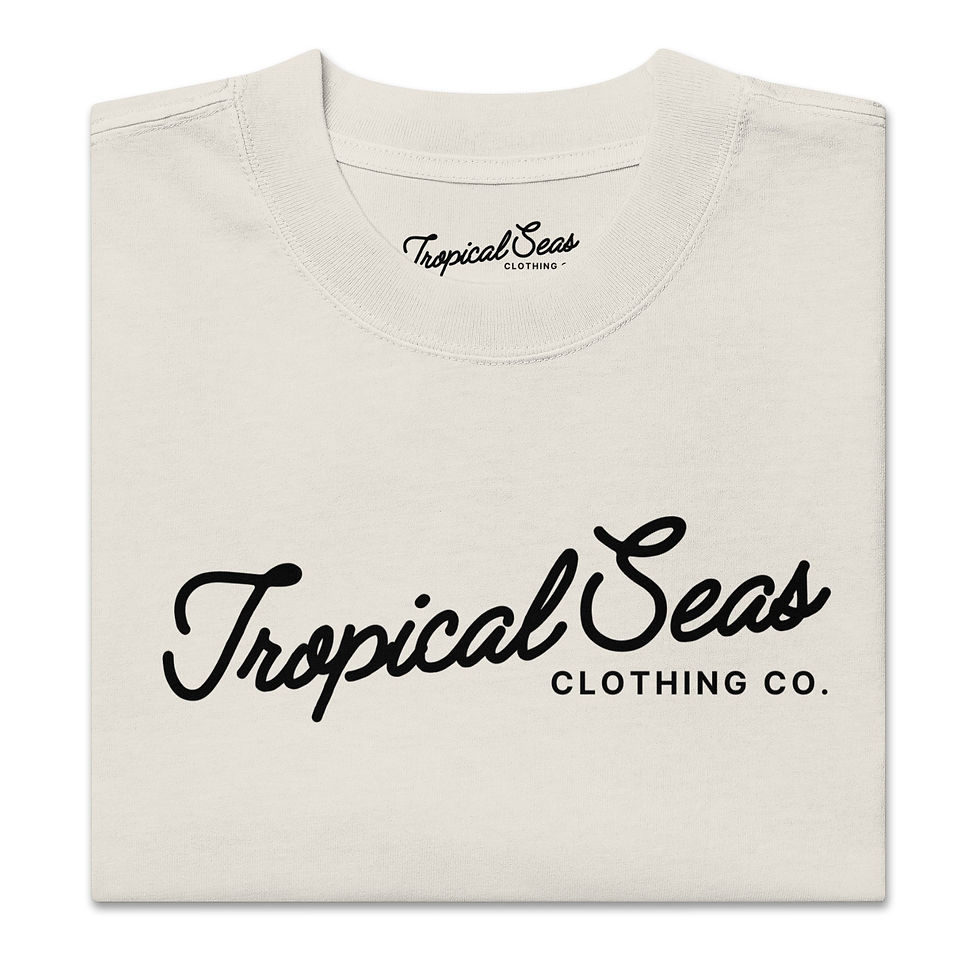 Miniatura: Oversized Tropical Seas Printed Faded T-shirt