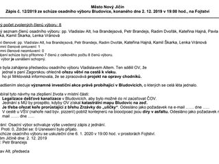 Zápis ze zasedání OV 2. 12. 2019