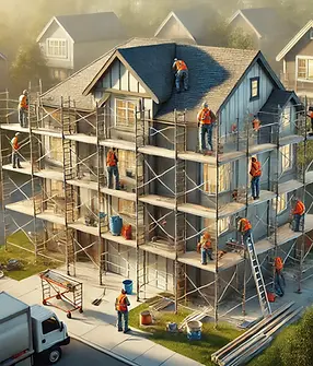 DALL·E 2025-03-14 12.50.09 - A highly realistic, full-color image of a scaffolding system 