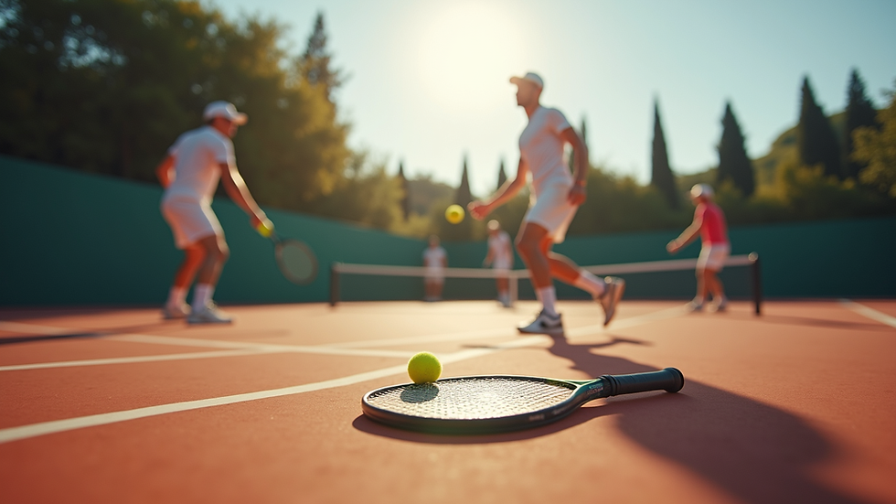 Eye-level view of a padel court with players in action