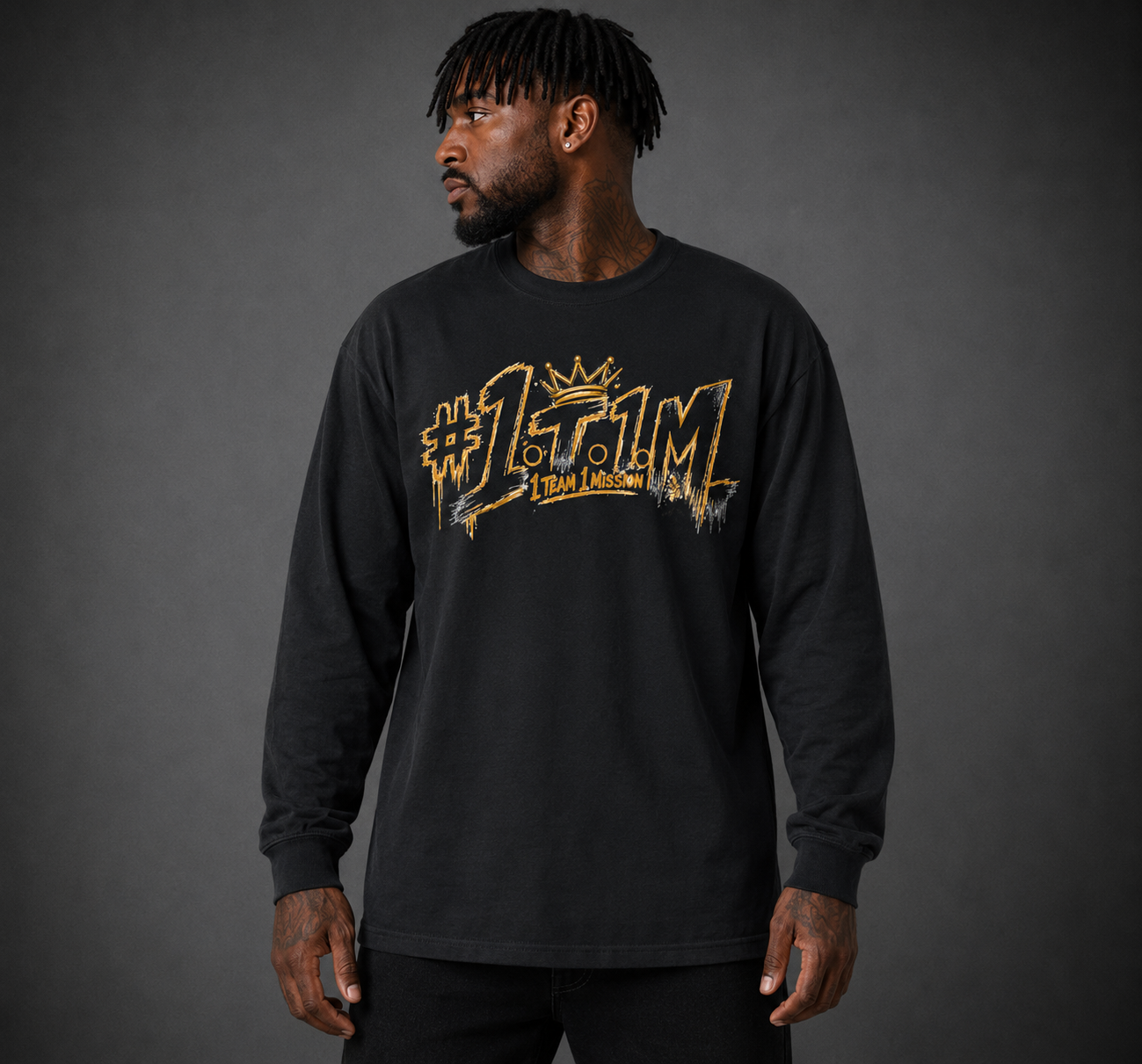 #1.T.1.M Crowned Lion | Long Sleeve T-Shirt | Motivational Graphic