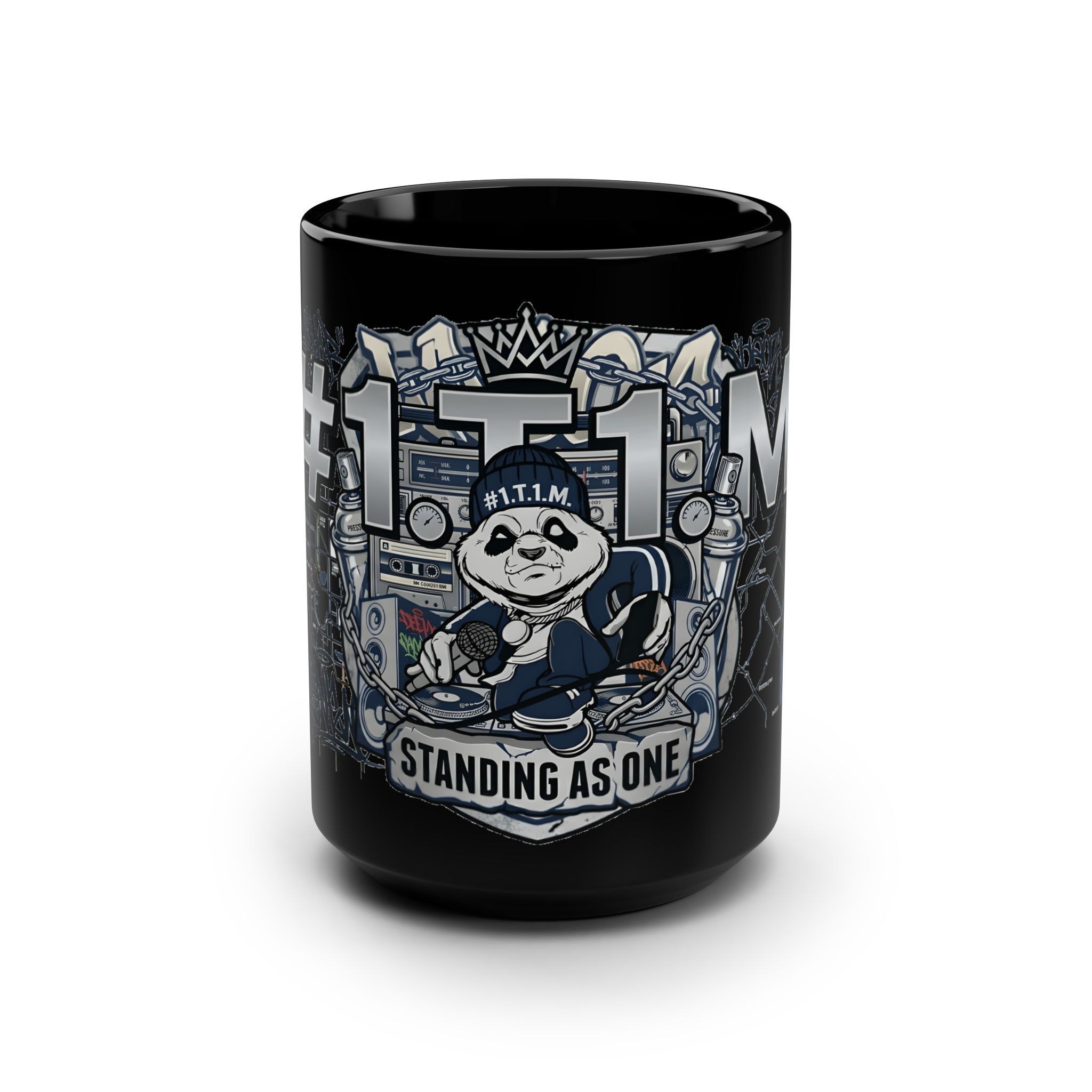#1.T.1.M 15oz — "Standing As One" Black Coffee Mug