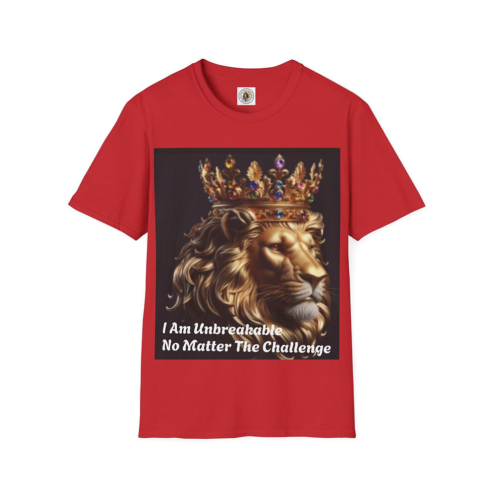 Thumbnail: Motivational T-Shirt - Lion Crown Unbreakable Positive Message Tee