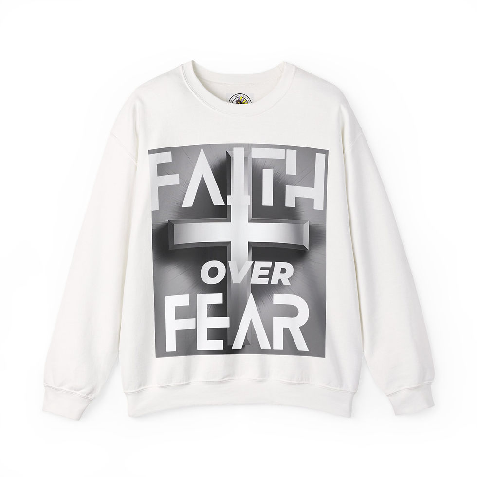 Thumbnail: Faith Over Fear Christian Cross Sweatshirt