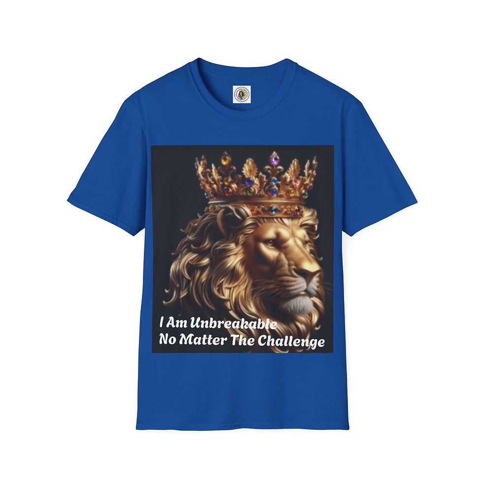 Thumbnail: Motivational T-Shirt - Lion Crown Unbreakable Positive Message Tee