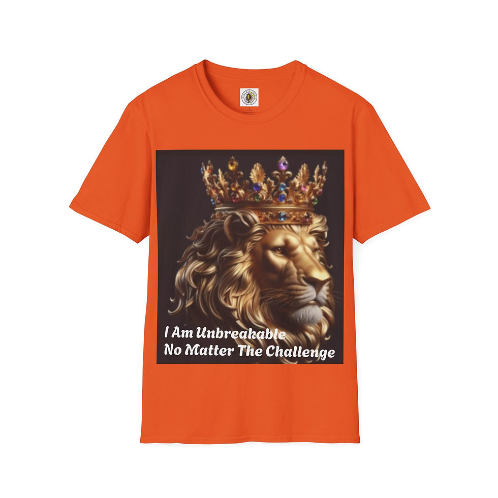Thumbnail: Motivational T-Shirt - Lion Crown Unbreakable Positive Message Tee