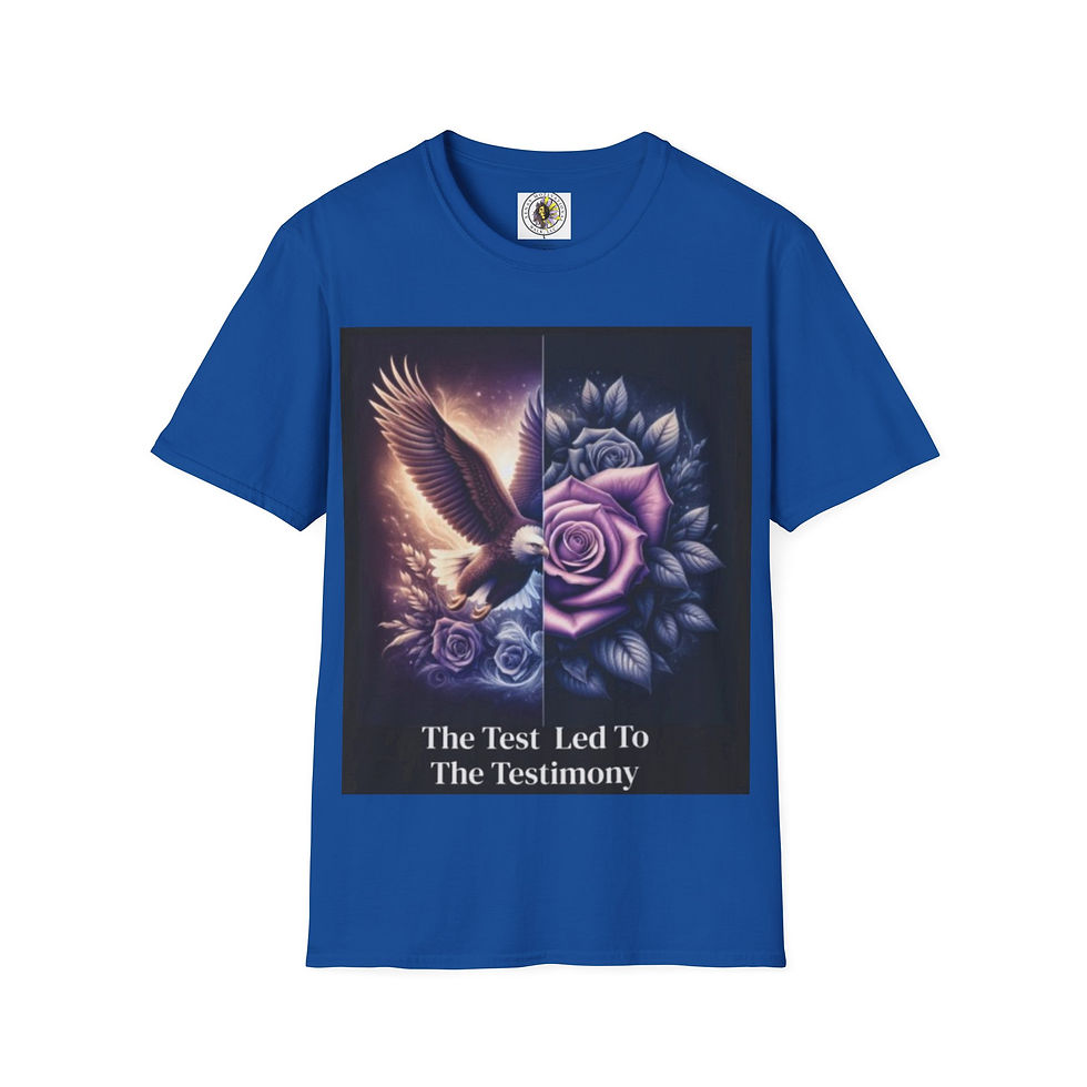 Thumbnail: The Test Led To The Testimony Unisex Soft Cotton Motivational Tee