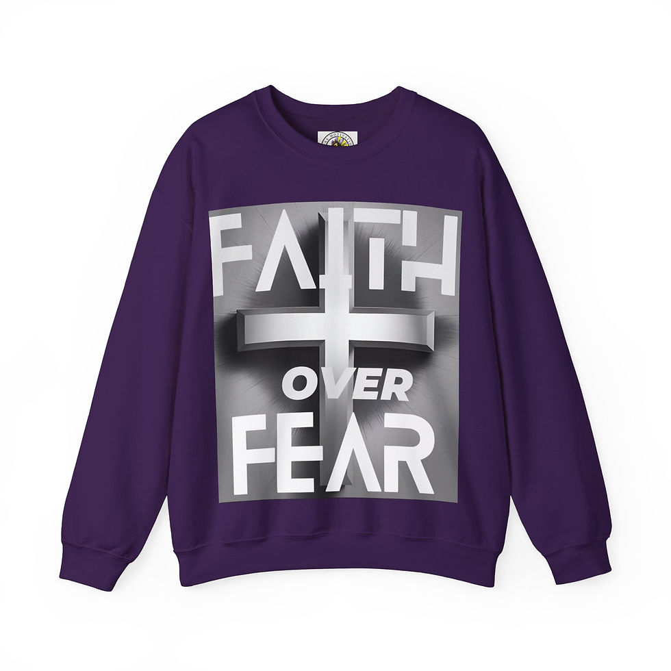 Thumbnail: Faith Over Fear Christian Cross Sweatshirt