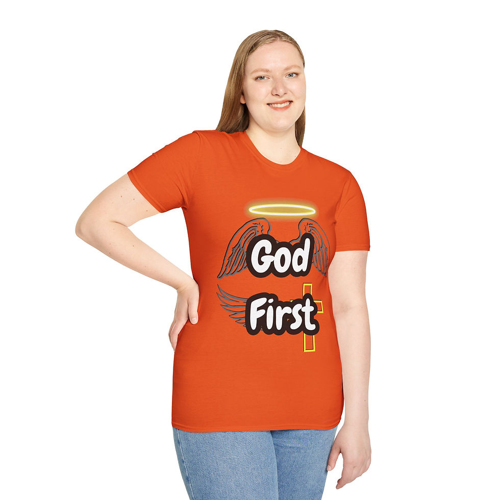 Thumbnail: God First Unisex T-Shirt – Bold Christian Graffiti Design