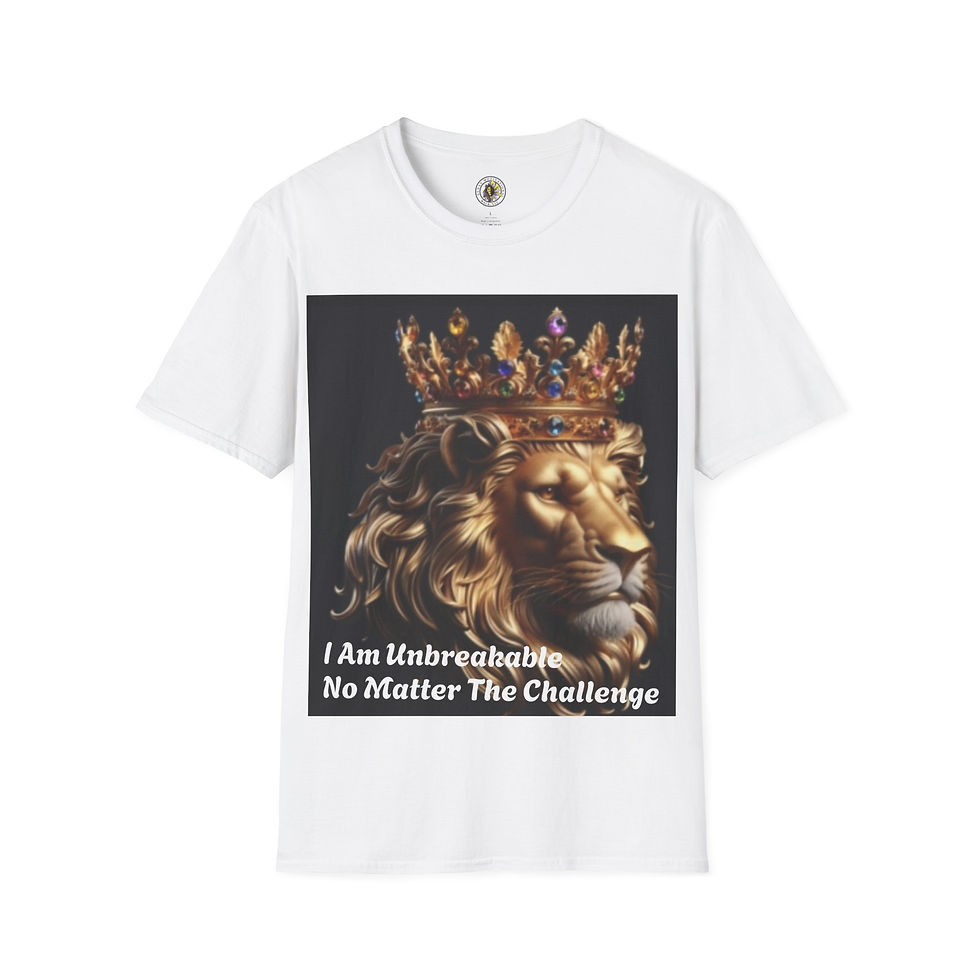 Thumbnail: Motivational T-Shirt - Lion Crown Unbreakable Positive Message Tee