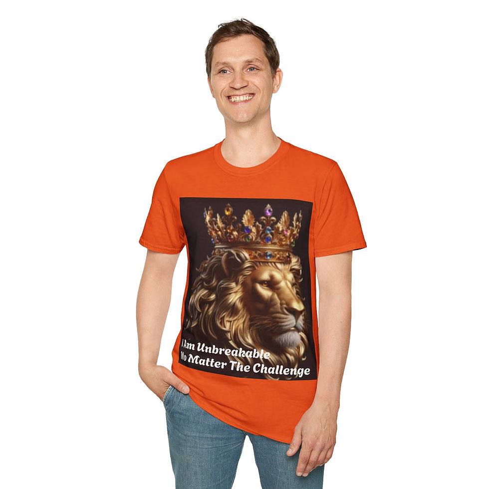 Thumbnail: Motivational T-Shirt - Lion Crown Unbreakable Positive Message Tee