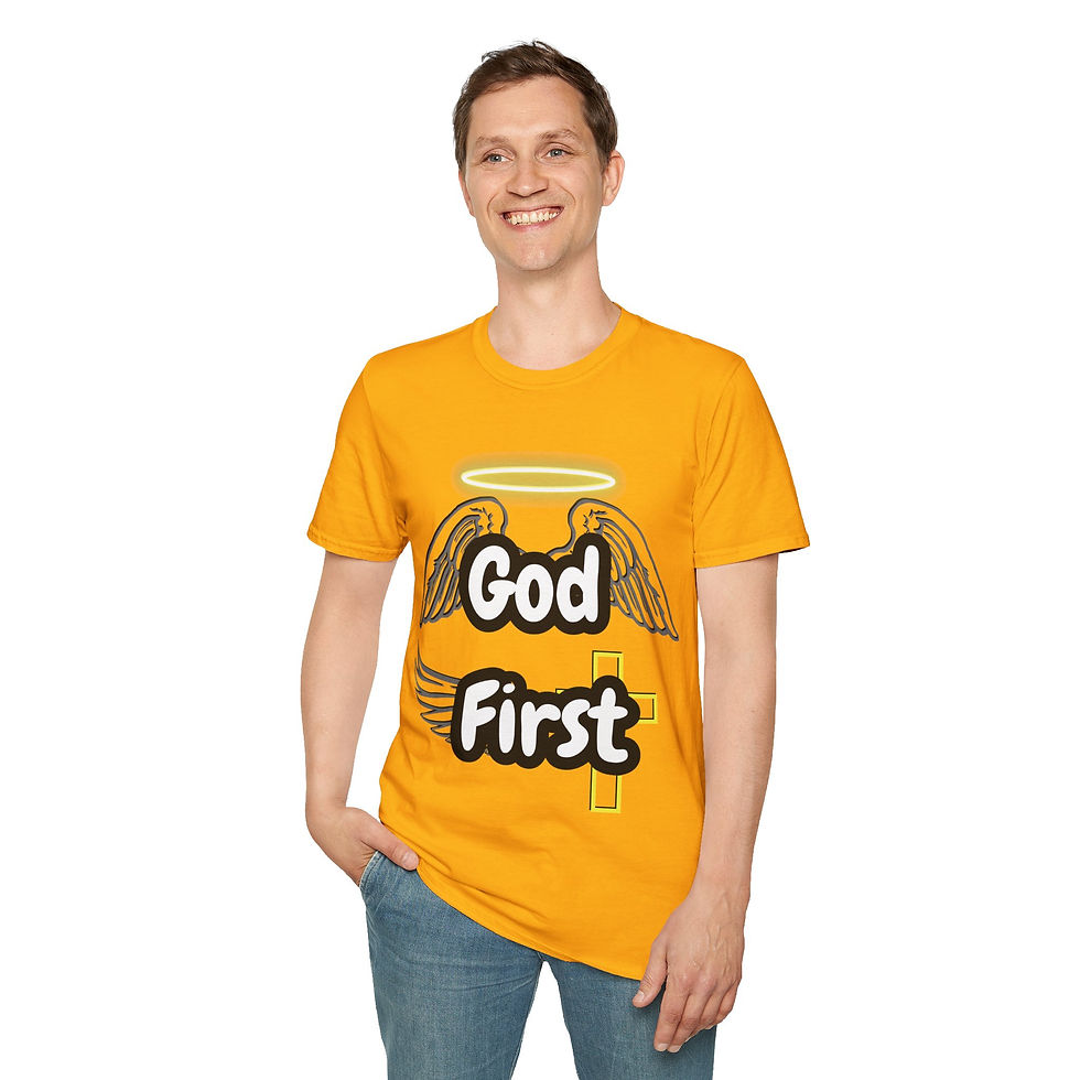 Thumbnail: God First Unisex T-Shirt – Bold Christian Graffiti Design