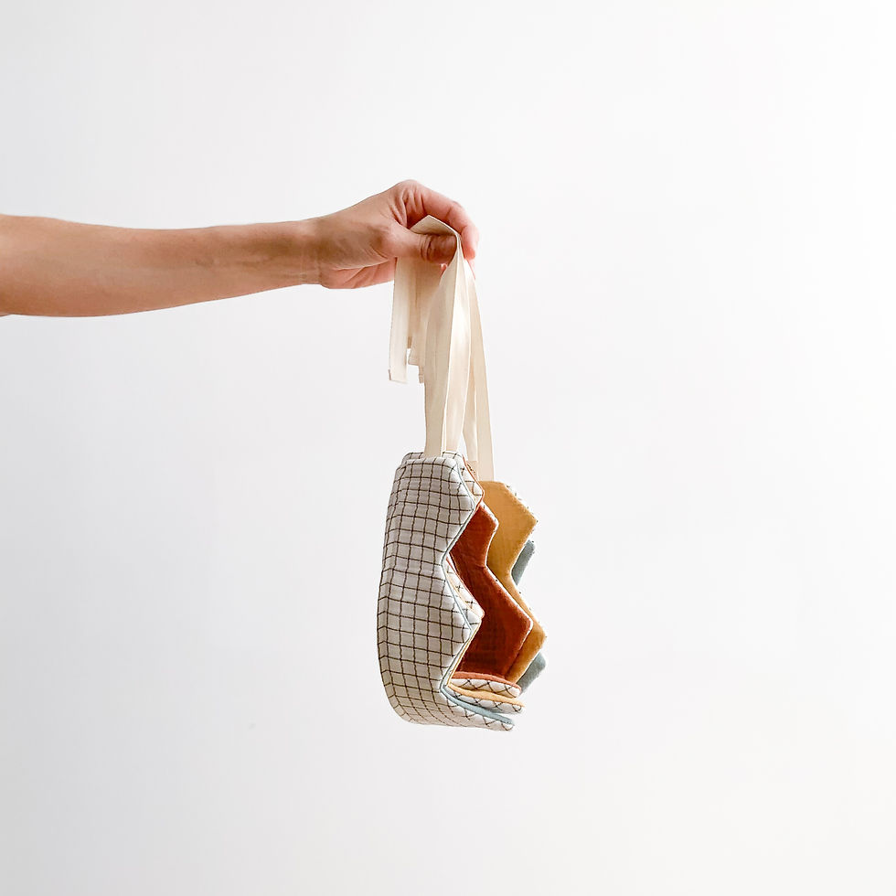 Miniatura: Corona de tela Mustard-Grid