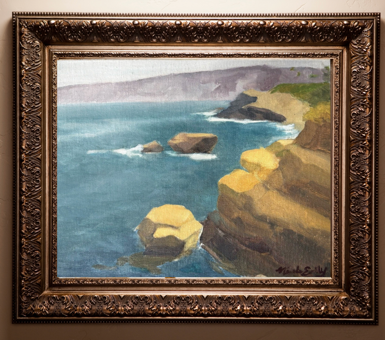 Sandy Cliffs Oil Painting Art Print