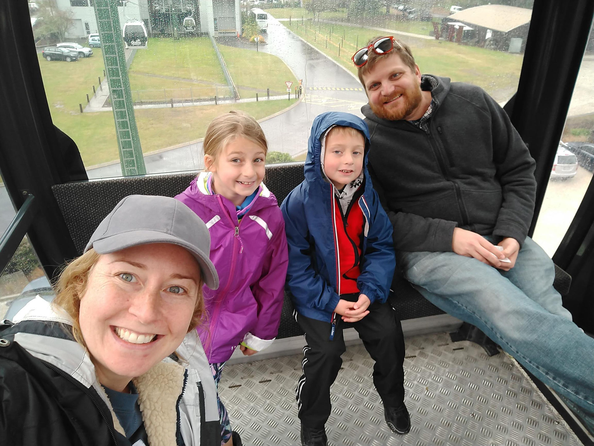 Riding up in a Gondola, happy