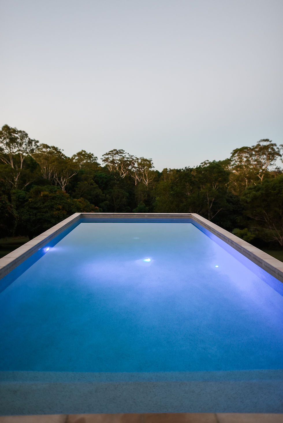 Night swimming in pool
