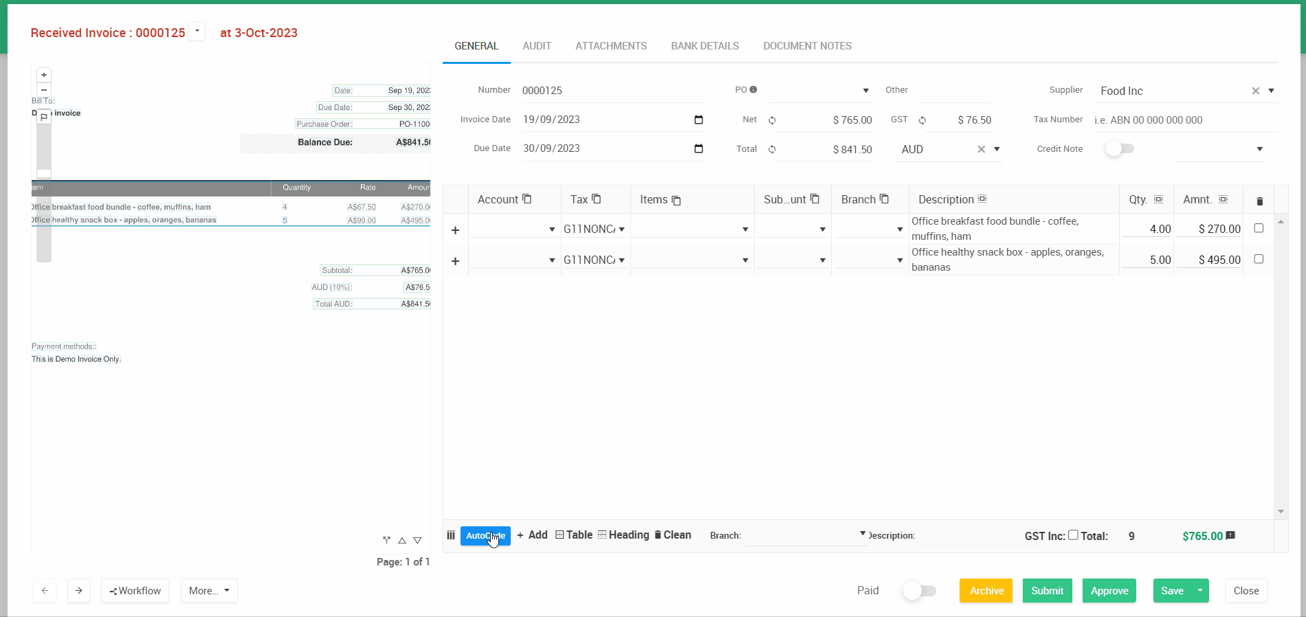 Autocode your invoices to save time and incrase accuracy