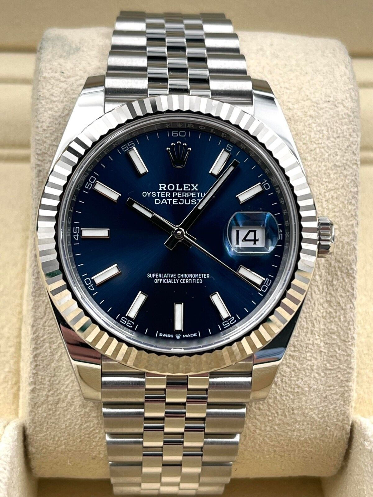 Rolex Datejust 41 126334 Fluted Blue Index Dial Jubilee Box & Papers 2024
