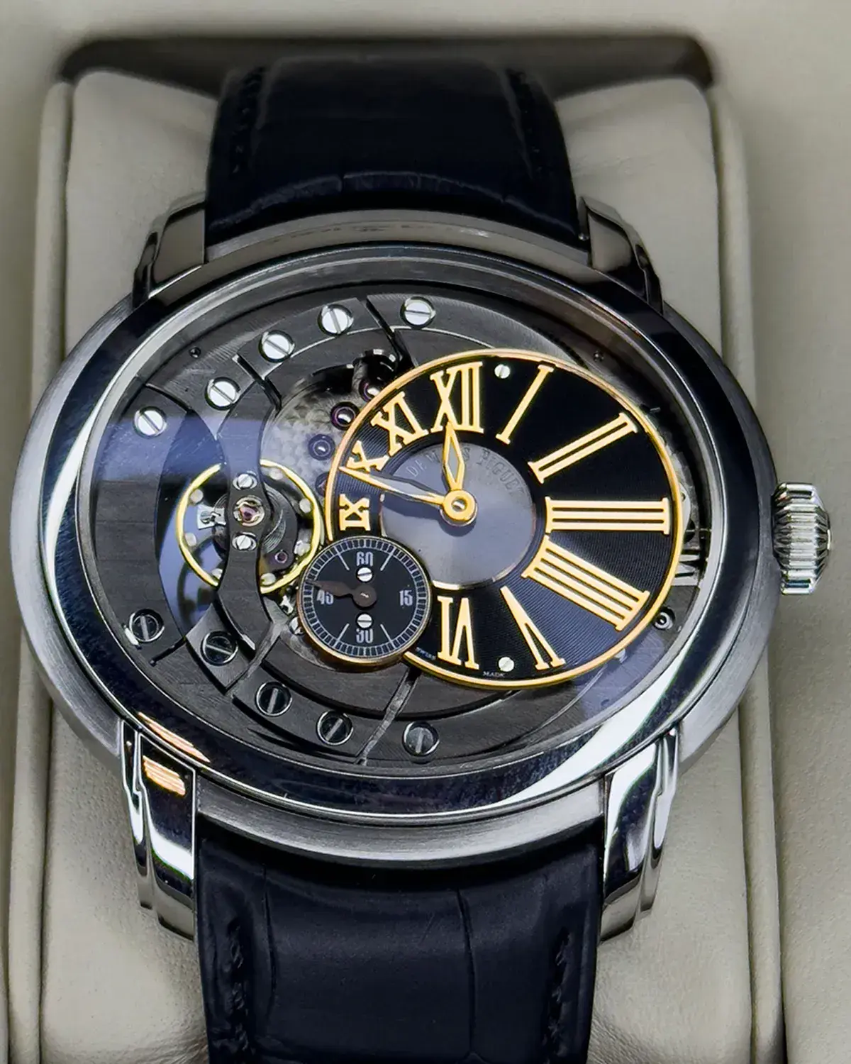 2014 Audemars Piguet Millenary 4101 47MM Skeleton Dial Leather Strap (15350ST.OO