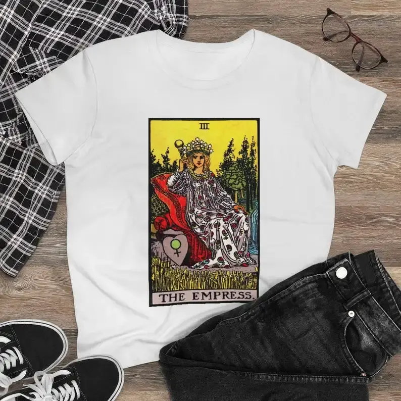 Thumbnail: Arcana & Stars – Occult Tarot Graphic Cotton T-Shirt