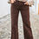 Thumbnail: Calças castanhas com bainha esfiapada