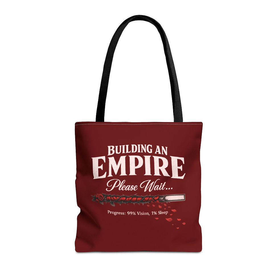 Thumbnail: Building An Empire Please Wait Tote Bag – Entrepreneur Motivational Canvas Tote