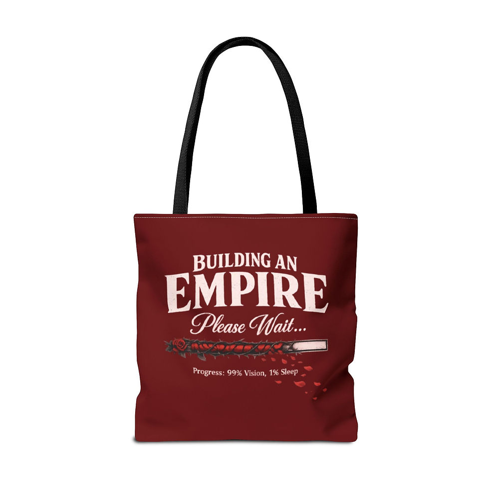 Thumbnail: Building An Empire Please Wait Tote Bag – Entrepreneur Motivational Canvas Tote