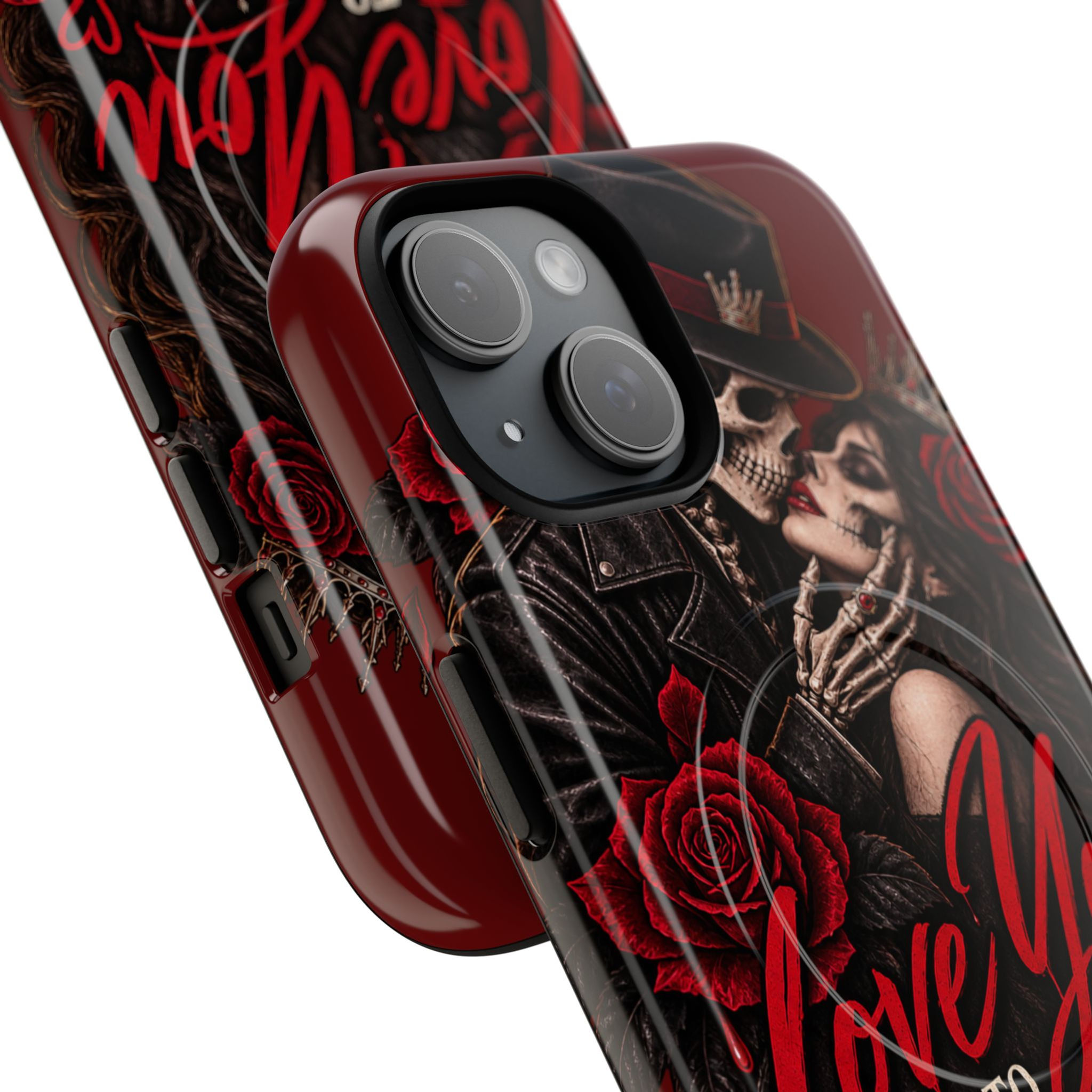 Love You to Death Phone Case — Gothic Rose Magnetic Tough Case