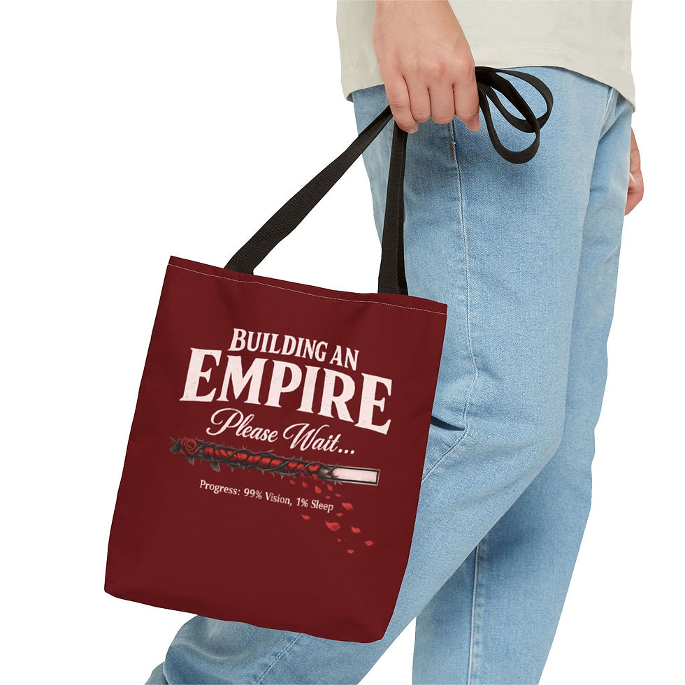 Thumbnail: Building An Empire Please Wait Tote Bag – Entrepreneur Motivational Canvas Tote
