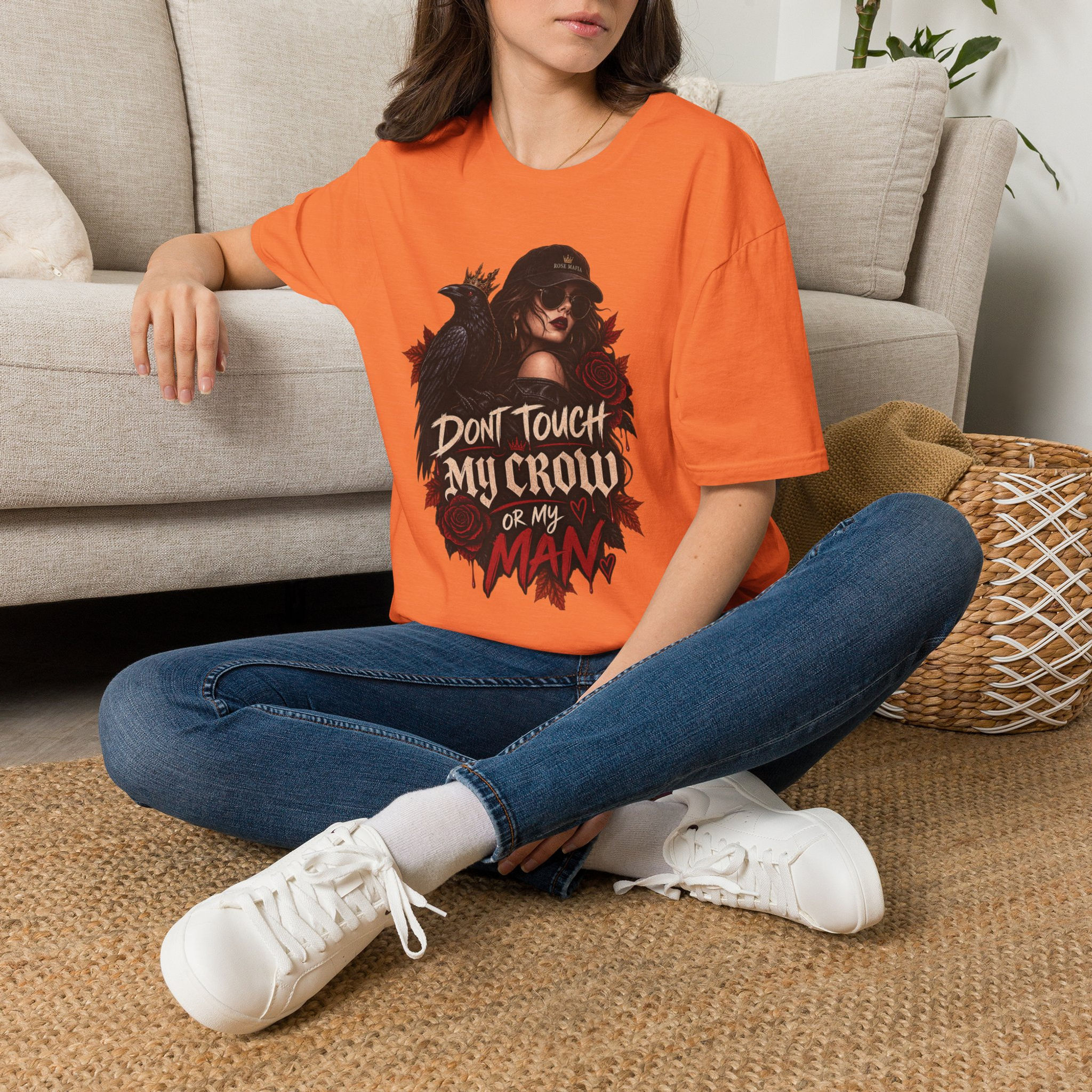 Don't Touch My Crow Or My Man T-Shirt — Crow & Rose Gothic Graphic Tee