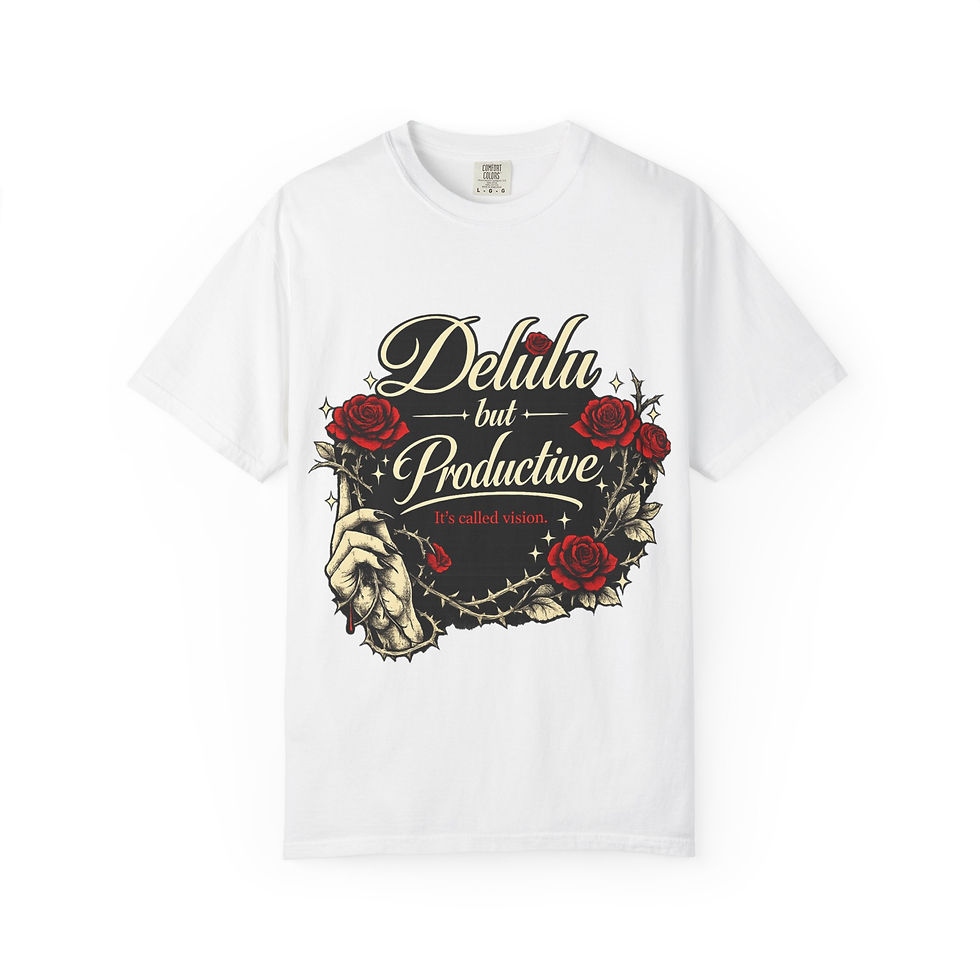 Thumbnail: Vision Unisex T-shirt - Delulu but Productive Design
