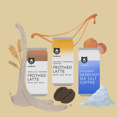 Two bears coffee cans hazelnut caramel sea salt 