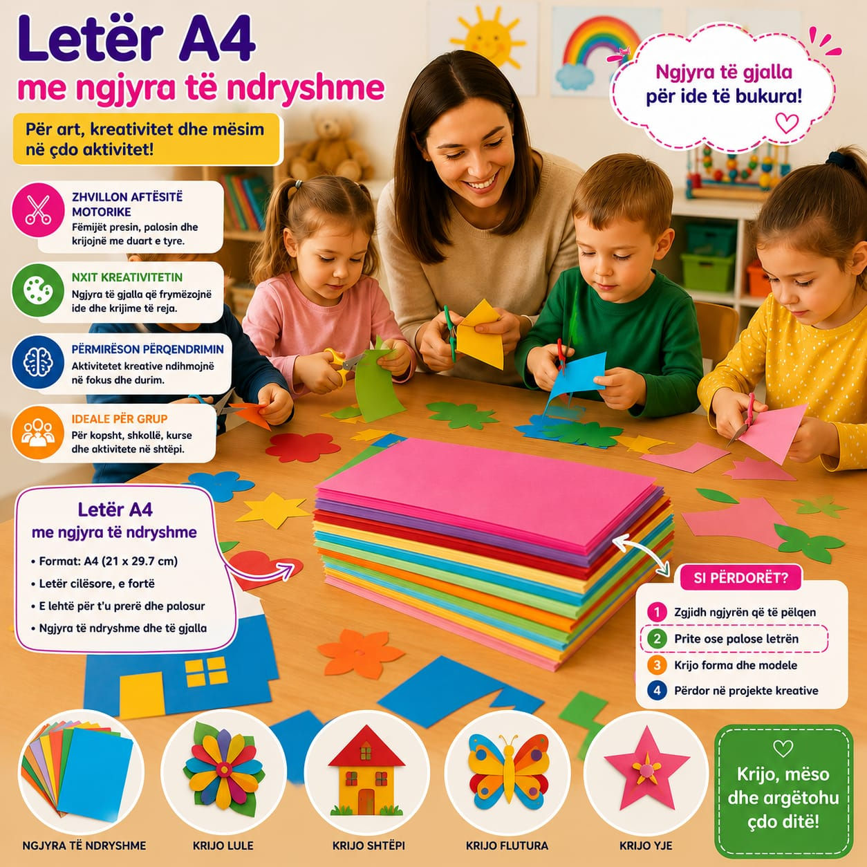 Leter A4 me ngjyra