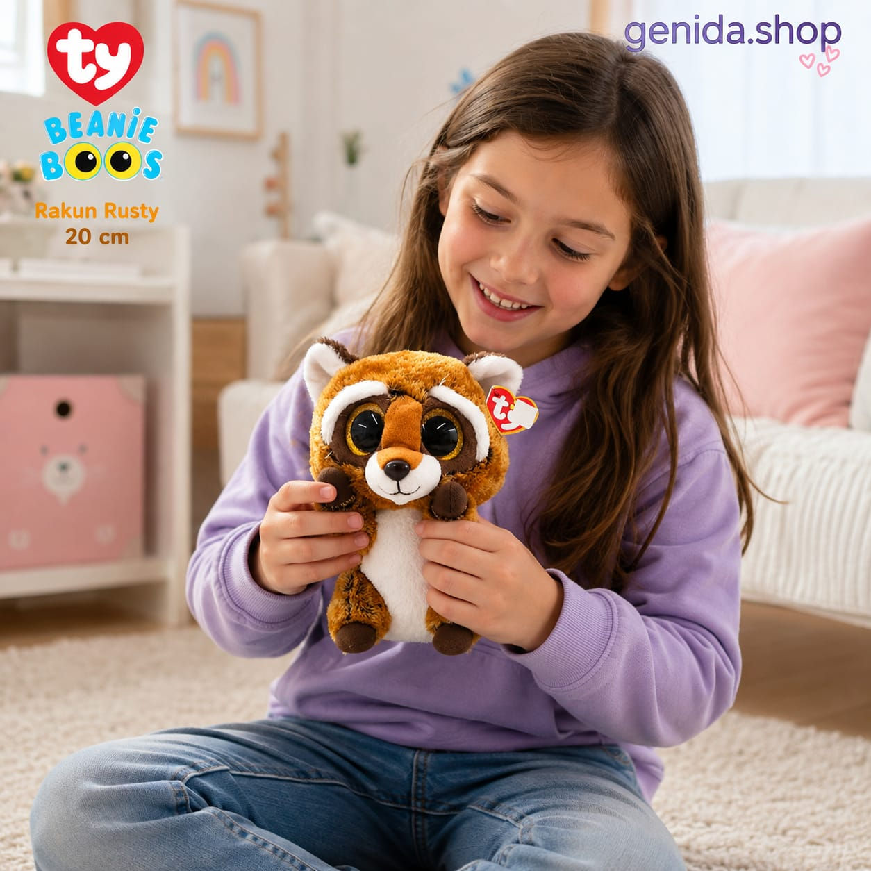 Rakun Rusty: TY Beanie Boos 20 cm