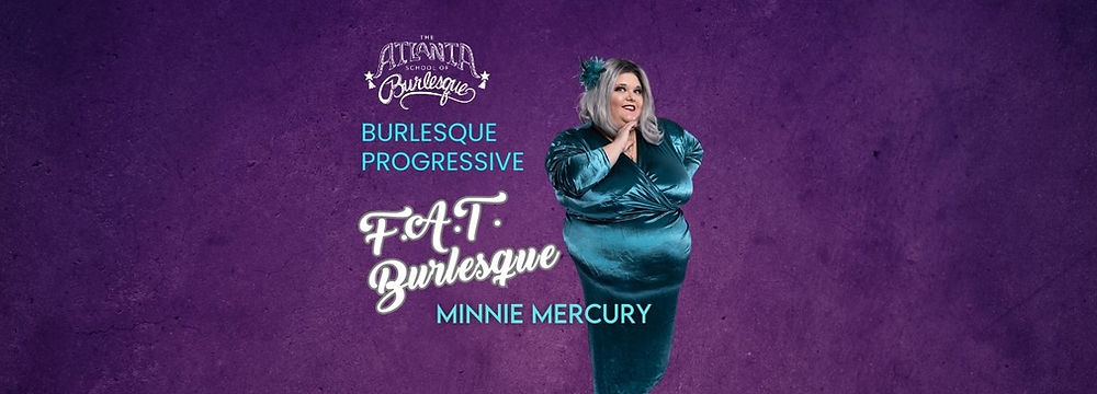 A burlesque performer posing in front of a purple background.