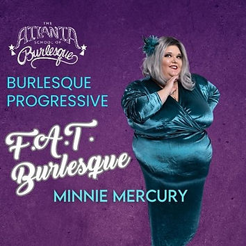 A burlesque performer posing in front of a purple background.