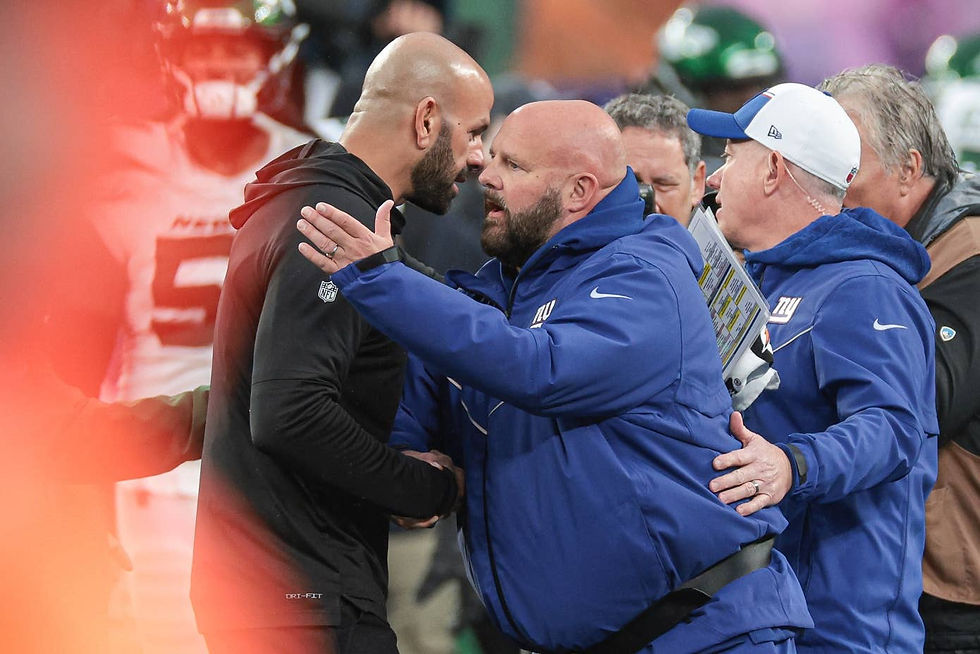 Robert Saleh (L) and Brian Daboll (R) were big hires for the Titans. (Photo: Vincent Carachietta / USA TODAY Sports)