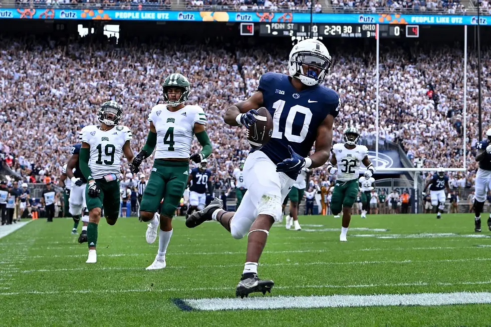 Former Penn State RB Nick Singleton scores a TD. (Photo: Barry Reeger / AP)