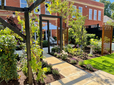 Modern family garden design-Epsom