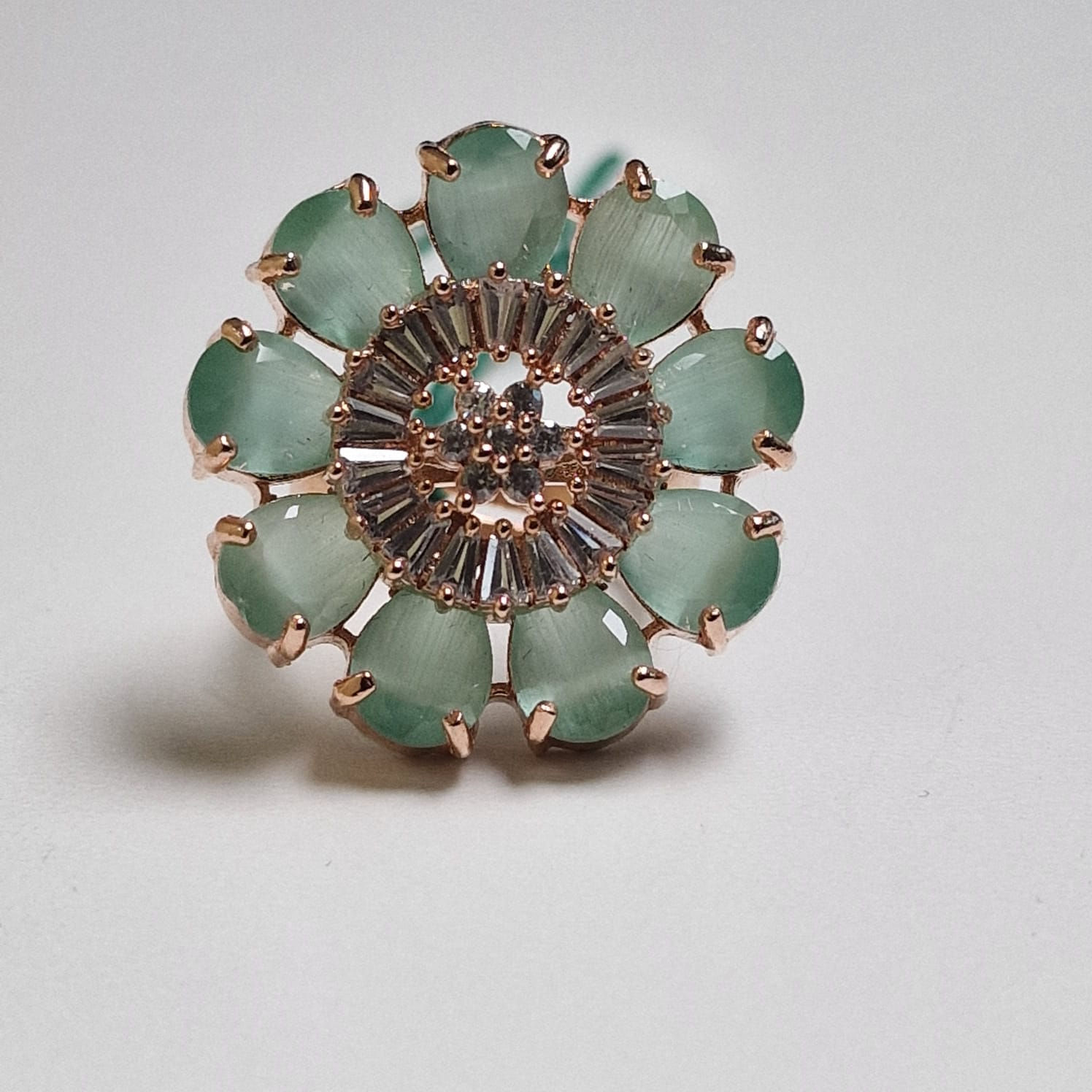 Gold Ring with Green Stones