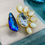 Thumbnail: Gold Ring with Irridescent Stone and pearls