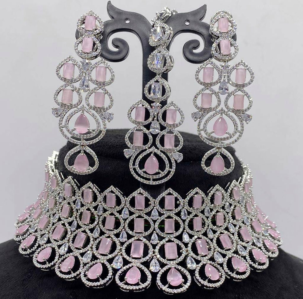 Choker Sets with Matching Earrings and Maang Tikka