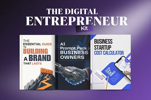 Digital Entrepreneur Kit, all in one startup bundle with branding, AI and business planning resources